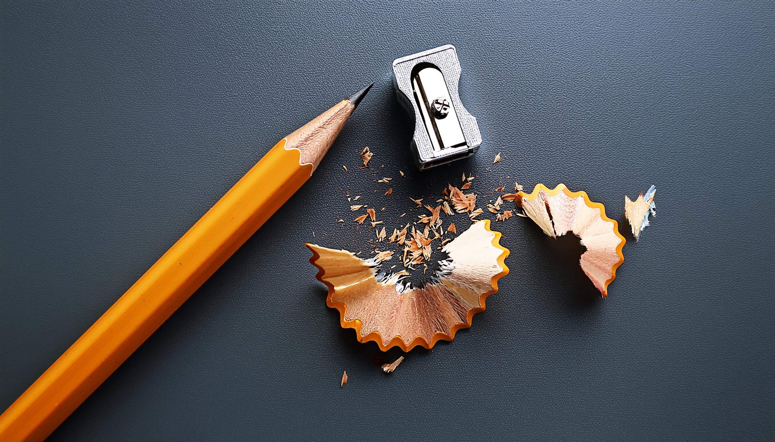 Pencil and sharpener representing continuous professional development